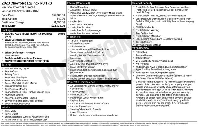 Used 2023 Chevrolet Equinox RS AWD/4WD image 36