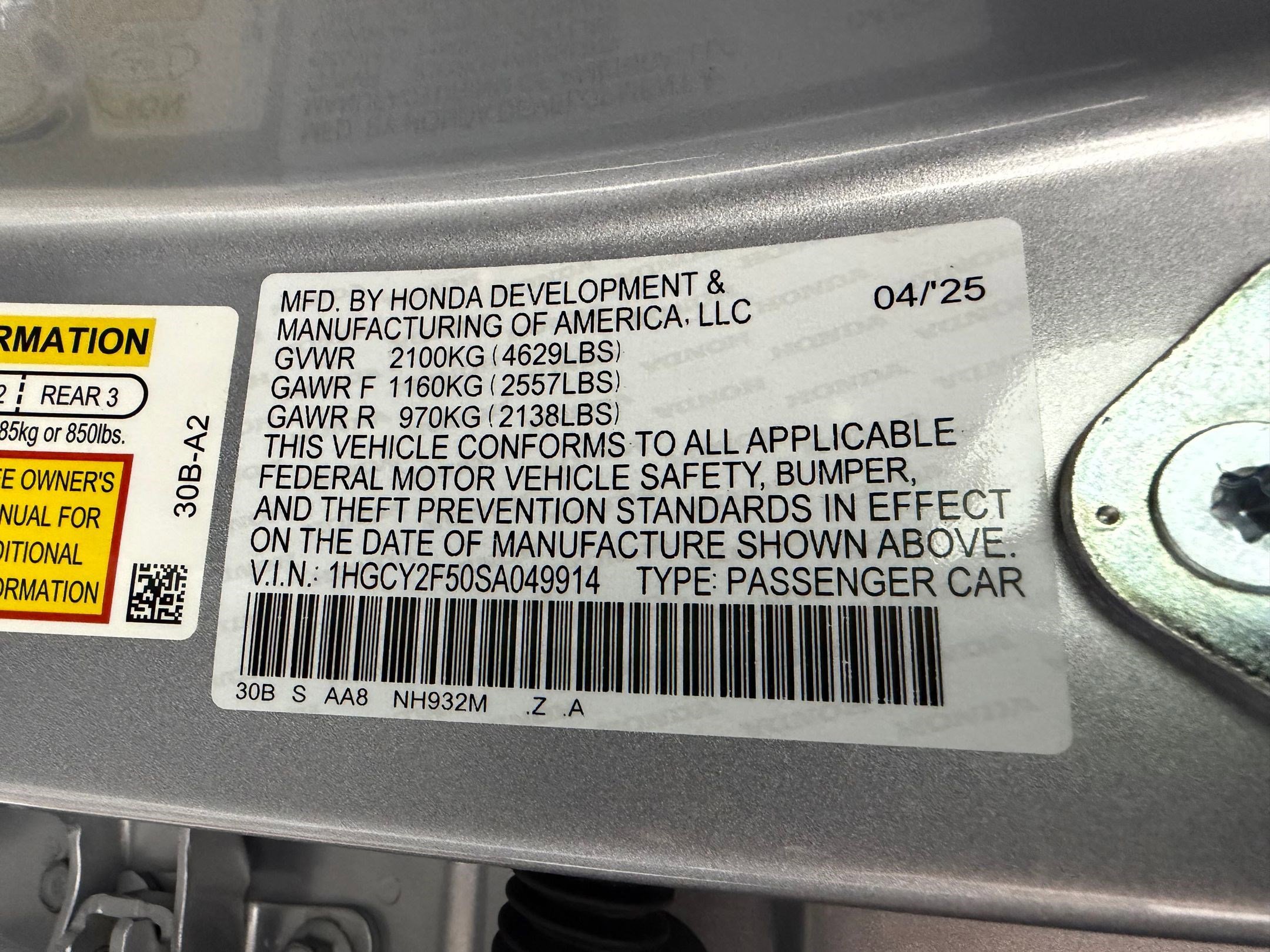 Certified 2025 Honda Accord Sport image 17