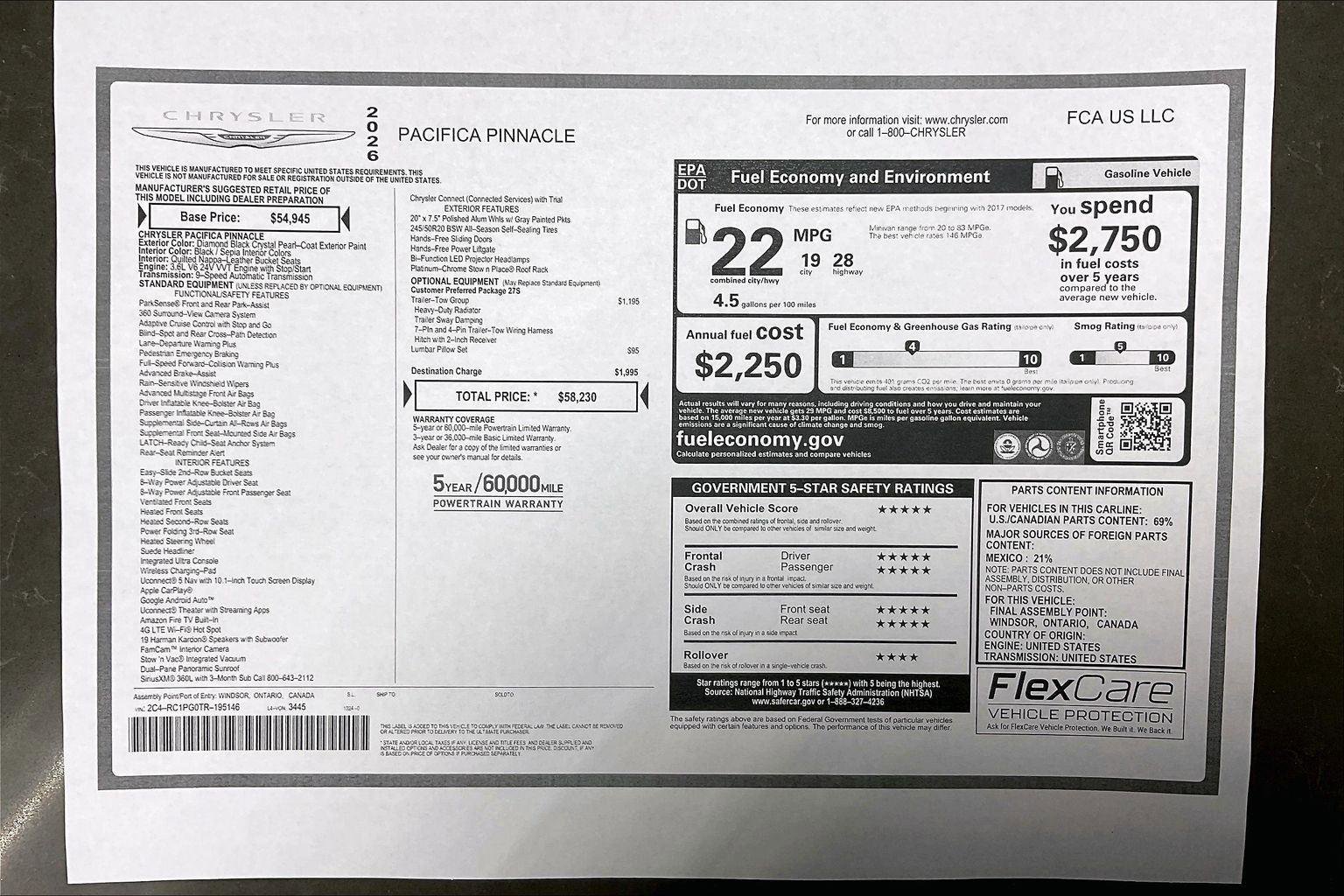New 2026 Chrysler Pacifica Pinnacle w/ Trailer Tow Group image 14