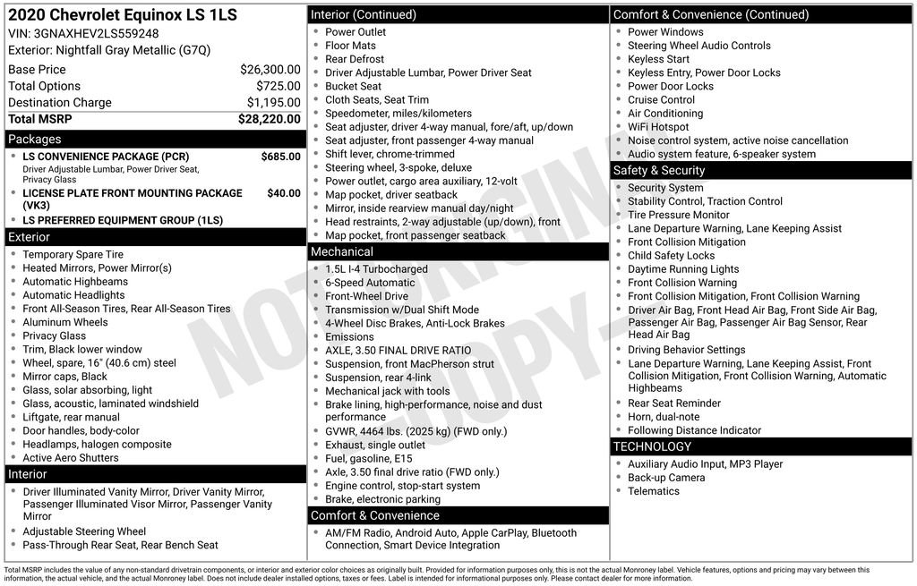 Used 2020 Chevrolet Equinox LS w/ LS Convenience Package image 35