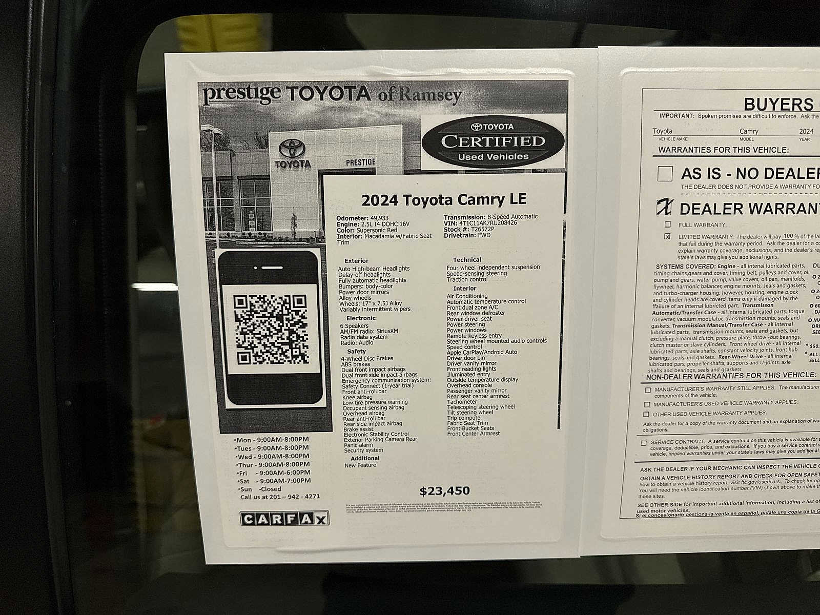 Certified 2024 Toyota Camry LE image 13