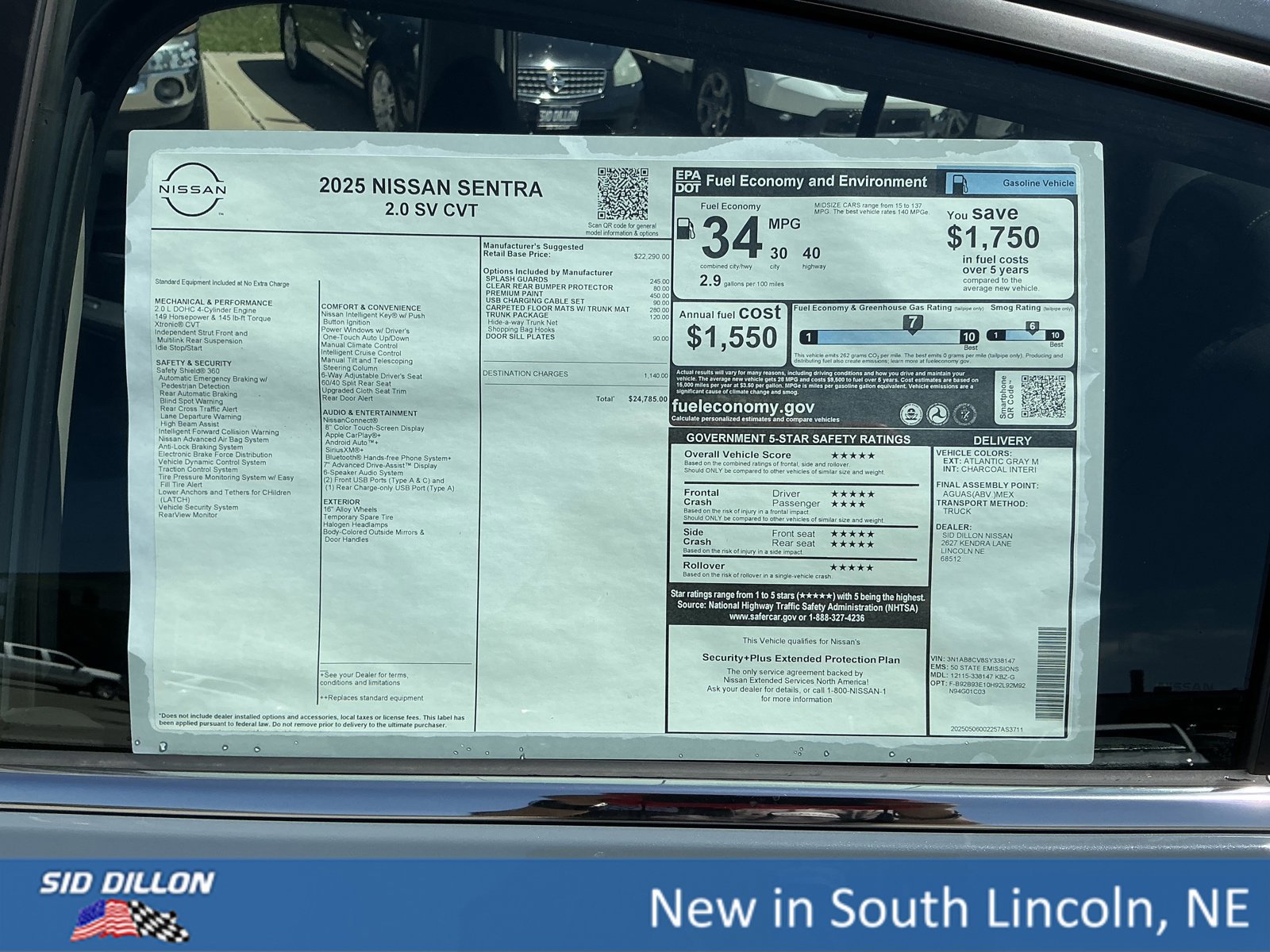 New 2025 Nissan Sentra SV w/ Trunk Package image 13