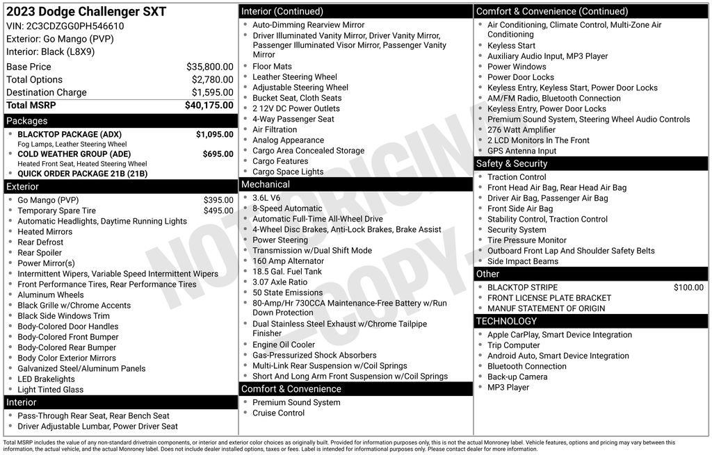 Used 2023 Dodge Challenger SXT w/ Blacktop Package image 4