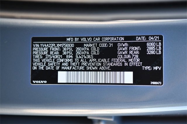 Used 2021 Volvo XC90 T6 Inscription w/ Protection Package Premier image 35