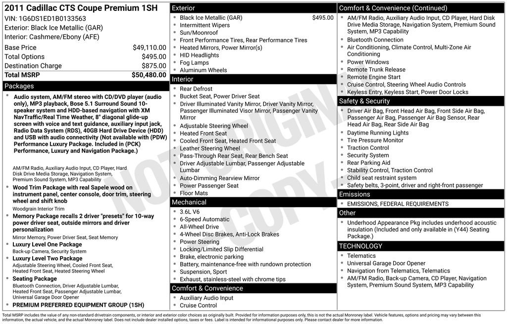 Used 2011 Cadillac CTS Premium image 4