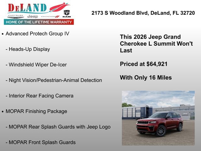 New 2026 Jeep Grand Cherokee L Summit w/ Obsidian Package AWD/4WD image 6