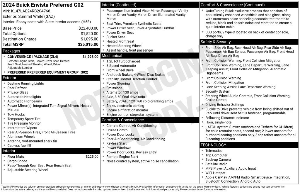 Used 2024 Buick Envista Preferred w/ Convenience I Package FWD image 37