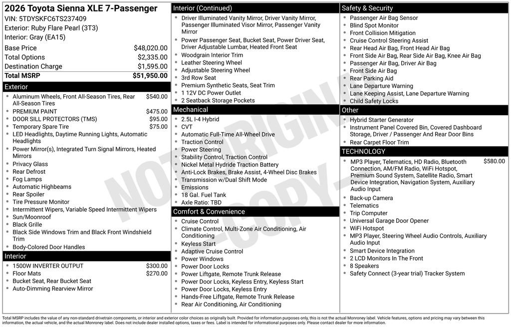 Used 2026 Toyota Sienna XLE AWD/4WD image 29