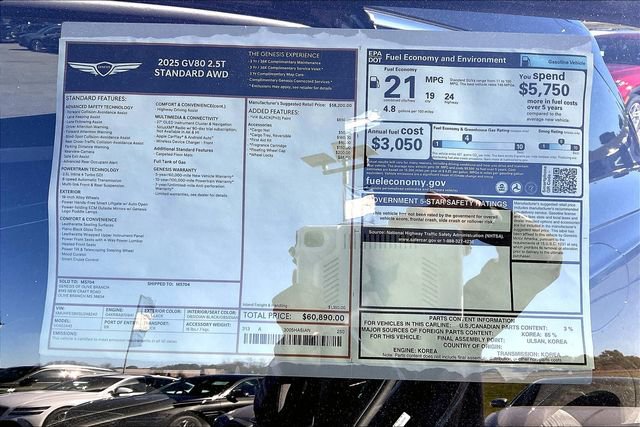 New 2025 Genesis GV80 2.5T Standard image 14
