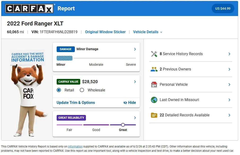 Used 2022 Ford Ranger XLT w/ Tremor Off-Road Package AWD/4WD image 39