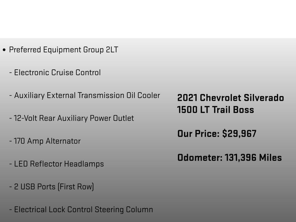 Used 2021 Chevrolet Silverado 1500 LT Trail Boss w/ Convenience Package II AWD/4WD image 18