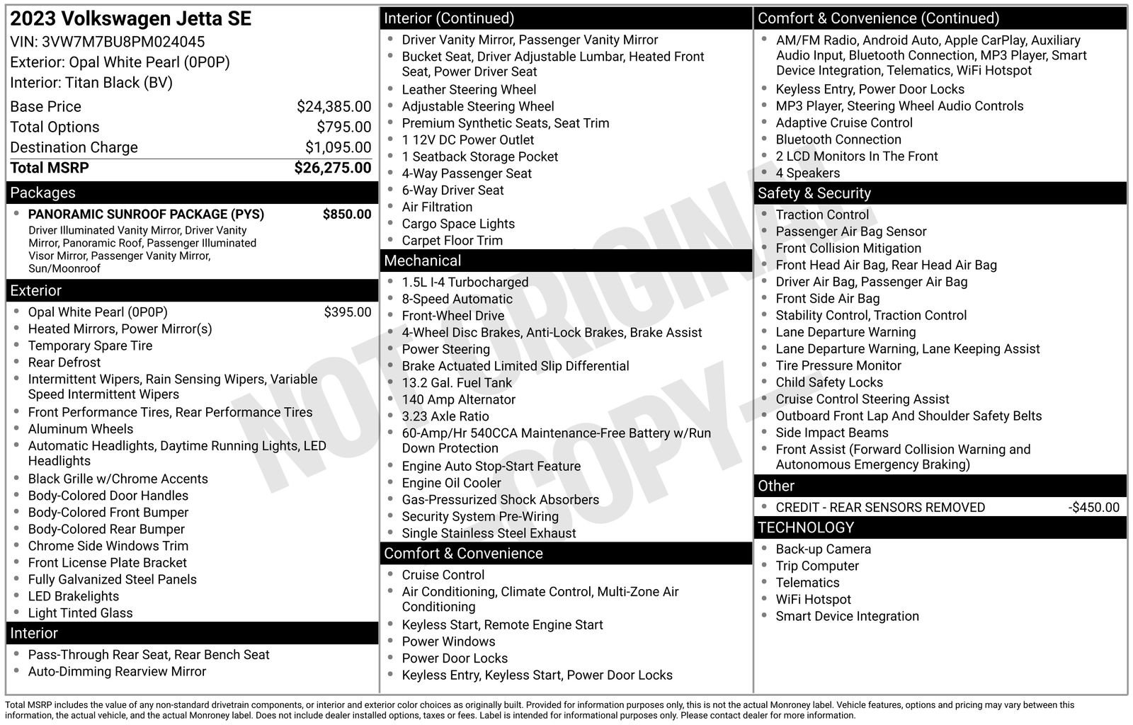 Used 2023 Volkswagen Jetta SE w/ Panoramic Sunroof Package image 11