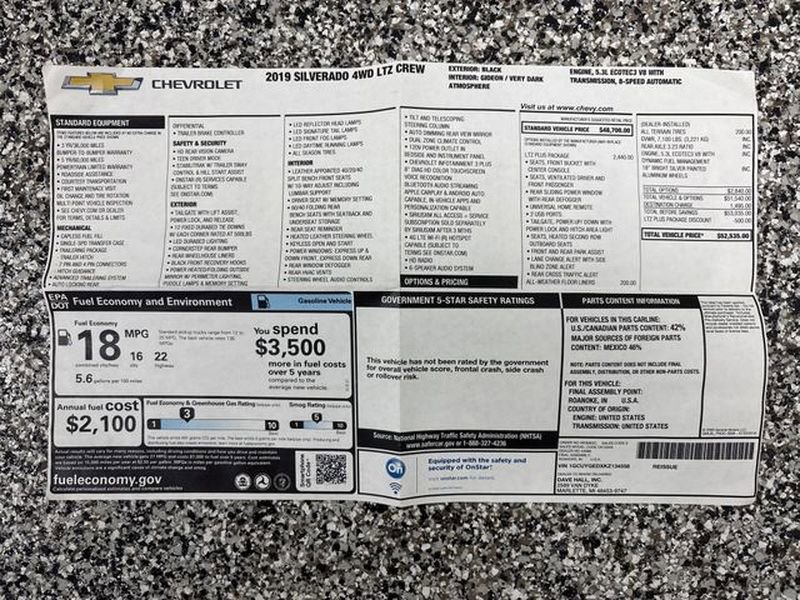 Used 2019 Chevrolet Silverado 1500 LTZ w/ LTZ Plus Package image 36