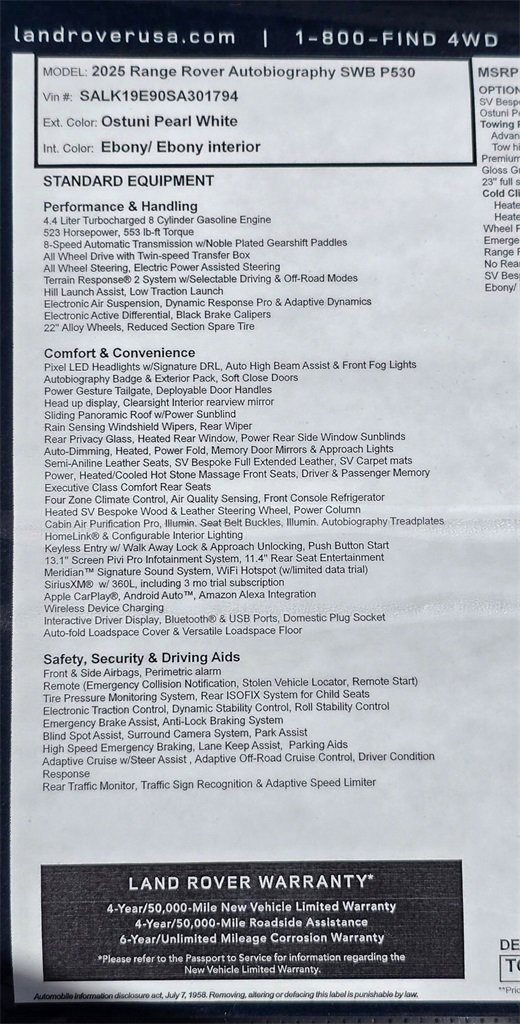 New 2025 Land Rover Range Rover Autobiography image 32