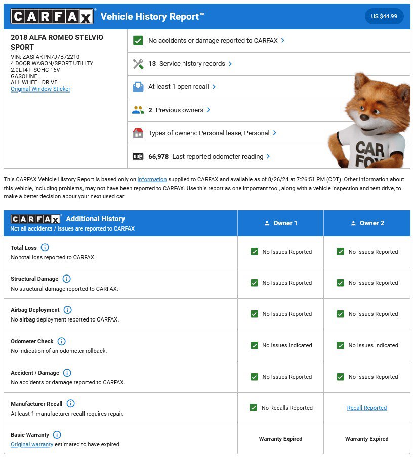 Used 2018 Alfa Romeo Stelvio Sport w/ Quick Order Package 22J Sport image 40