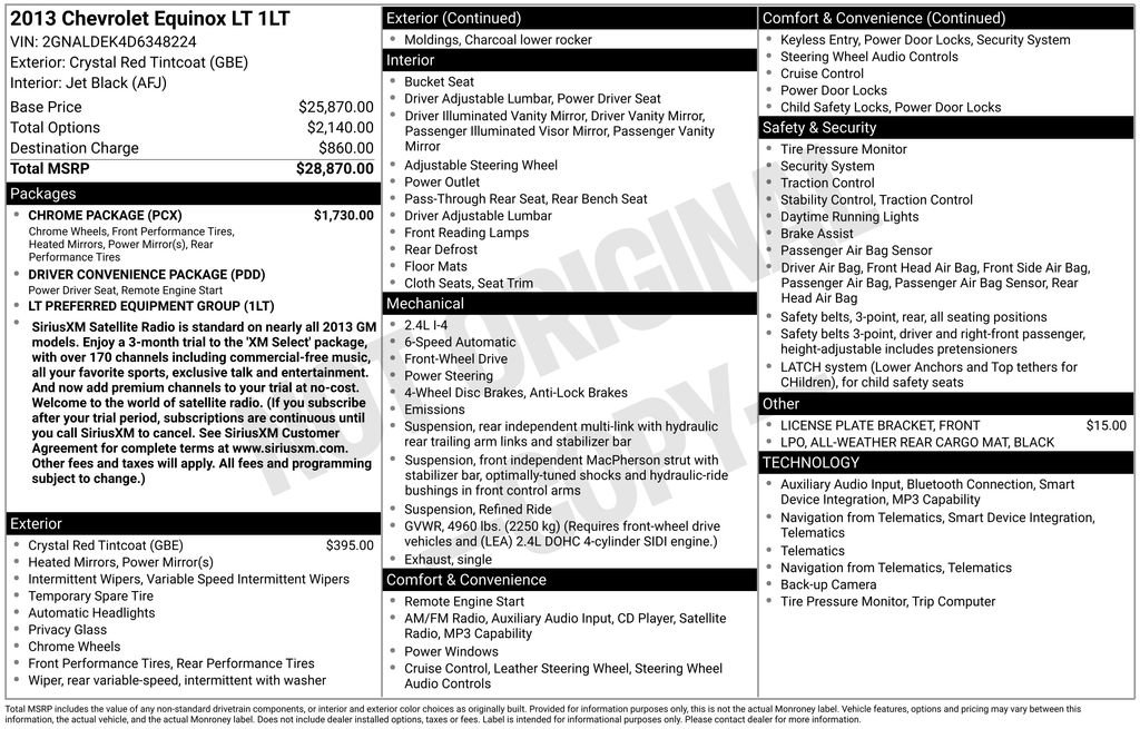 Used 2013 Chevrolet Equinox LT w/ Chrome Package image 2