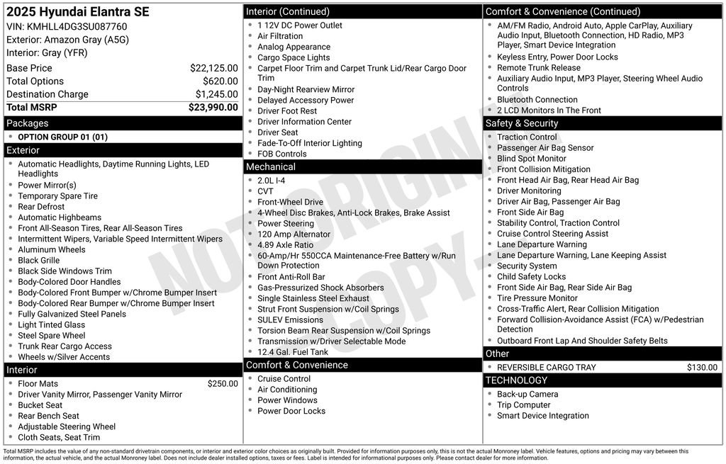 Certified 2025 Hyundai Elantra SE FWD image 32