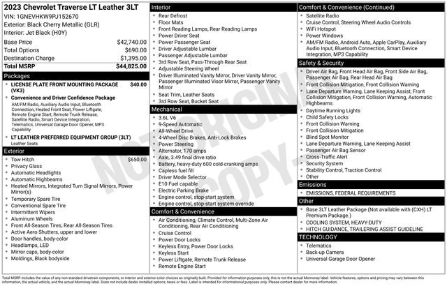 Certified 2023 Chevrolet Traverse LT image 34