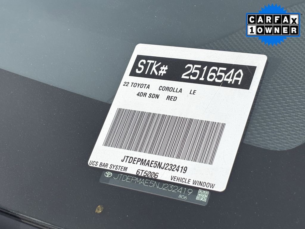 Certified 2022 Toyota Corolla LE w/ Carpet Mat Package (TMS) image 15
