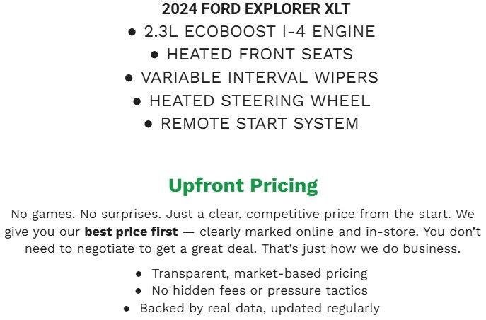 Certified 2024 Ford Explorer XLT w/ Equipment Group 202A AWD/4WD image 2
