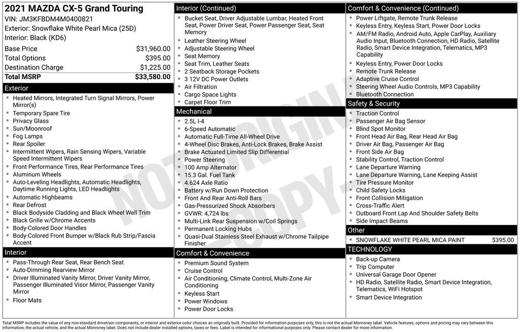 Certified 2021 MAZDA CX-5 Grand Touring AWD/4WD image 6