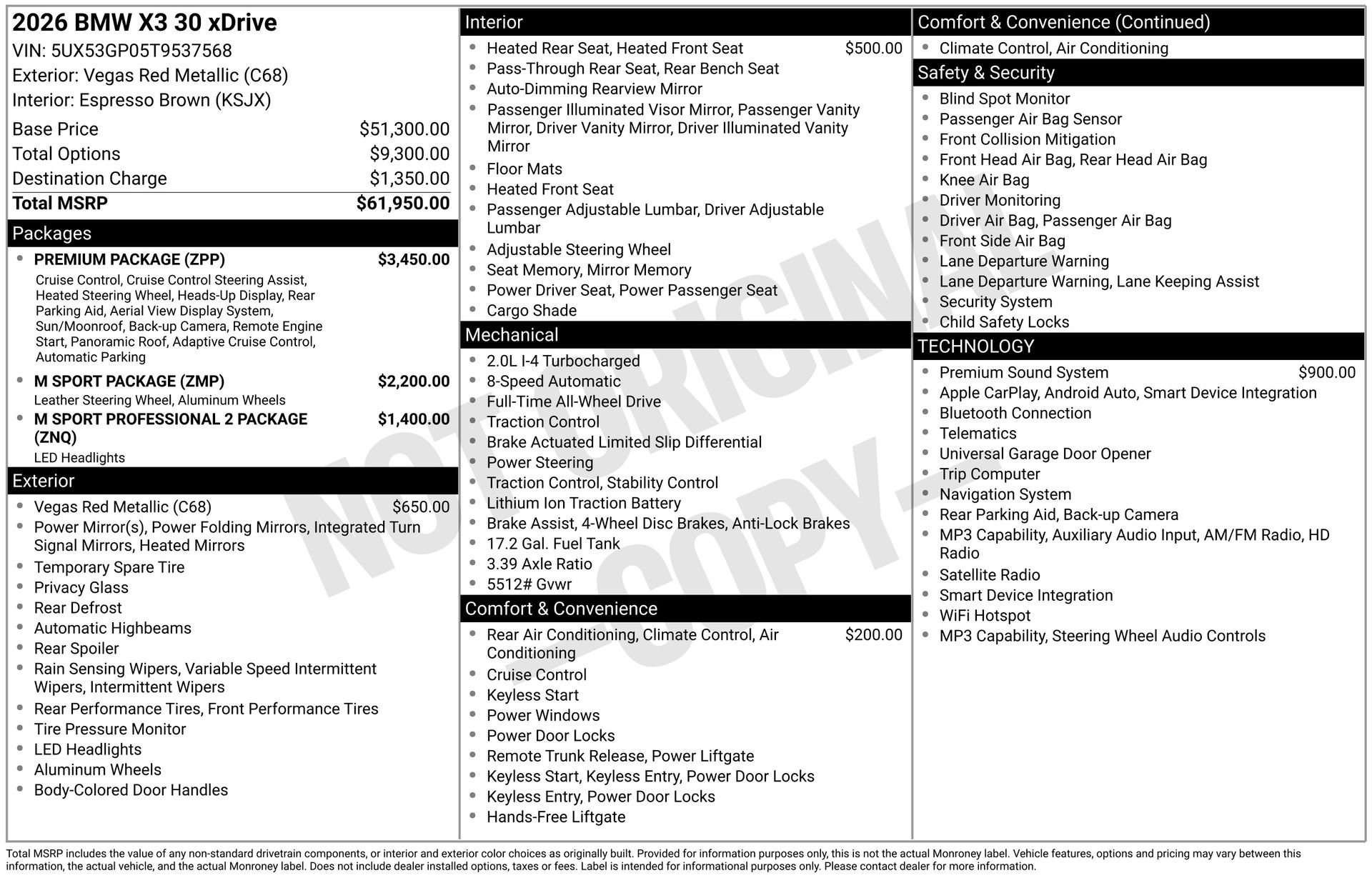 New 2026 BMW X3 xDrive30i w/ Premium Package AWD/4WD image 11