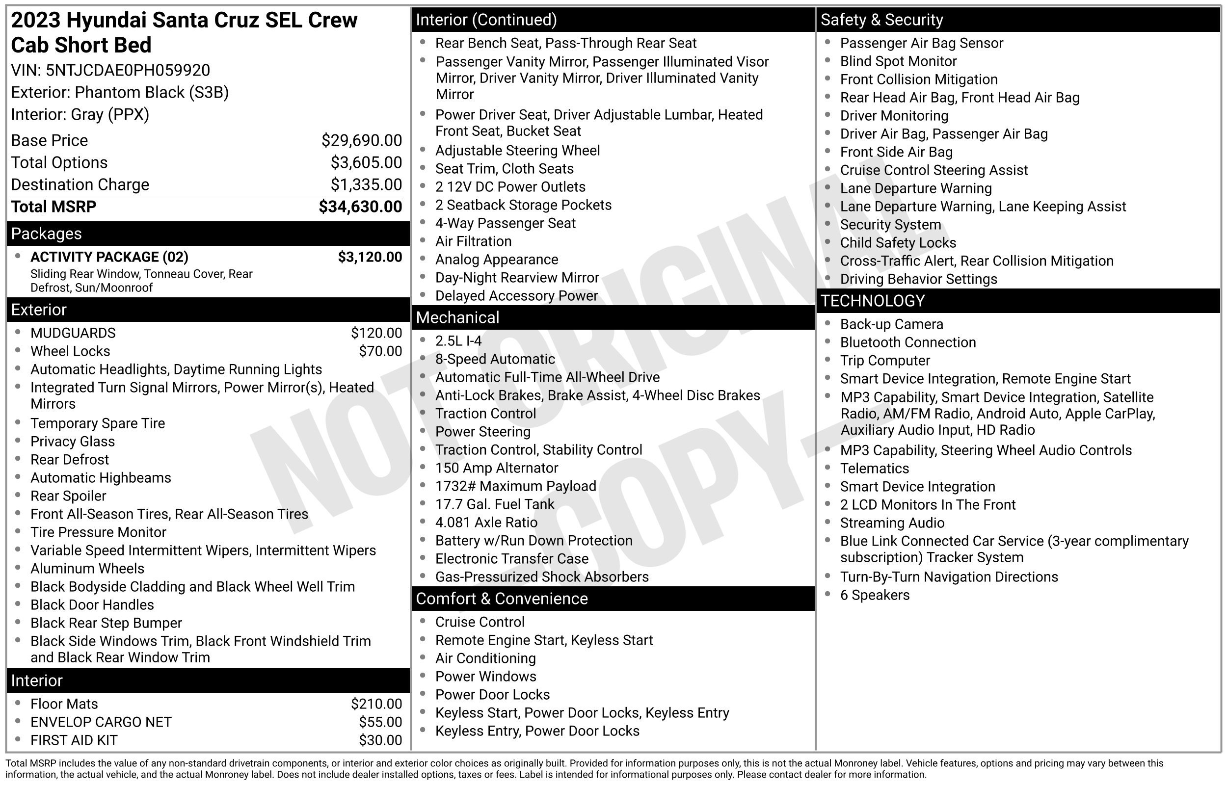 Used 2023 Hyundai Santa Cruz SEL w/ Activity Package AWD/4WD image 40