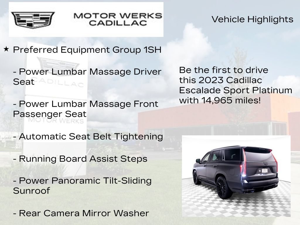 Certified 2023 Cadillac Escalade Sport Platinum w/ LPO, ONYX Package AWD/4WD image 7