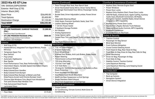 Certified 2023 Kia K5 GT-Line FWD image 30