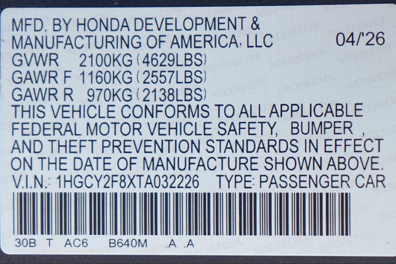 New 2026 Honda Accord Touring image 21