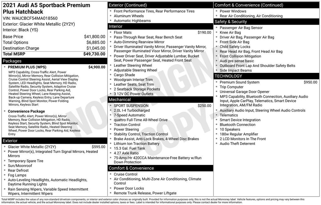 Certified 2021 Audi A5 2.0T Premium Plus w/ Premium Plus AWD/4WD image 3