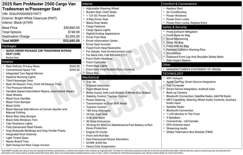 Used 2025 RAM ProMaster 2500 FWD image 7