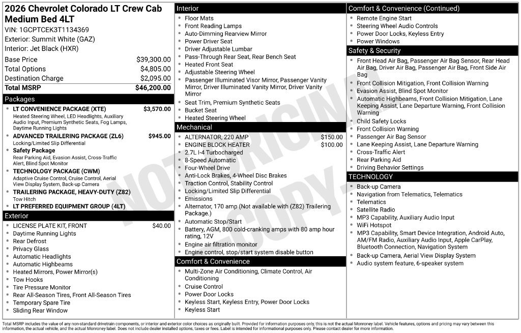 Used 2026 Chevrolet Colorado LT w/ LT Convenience Package AWD/4WD image 28