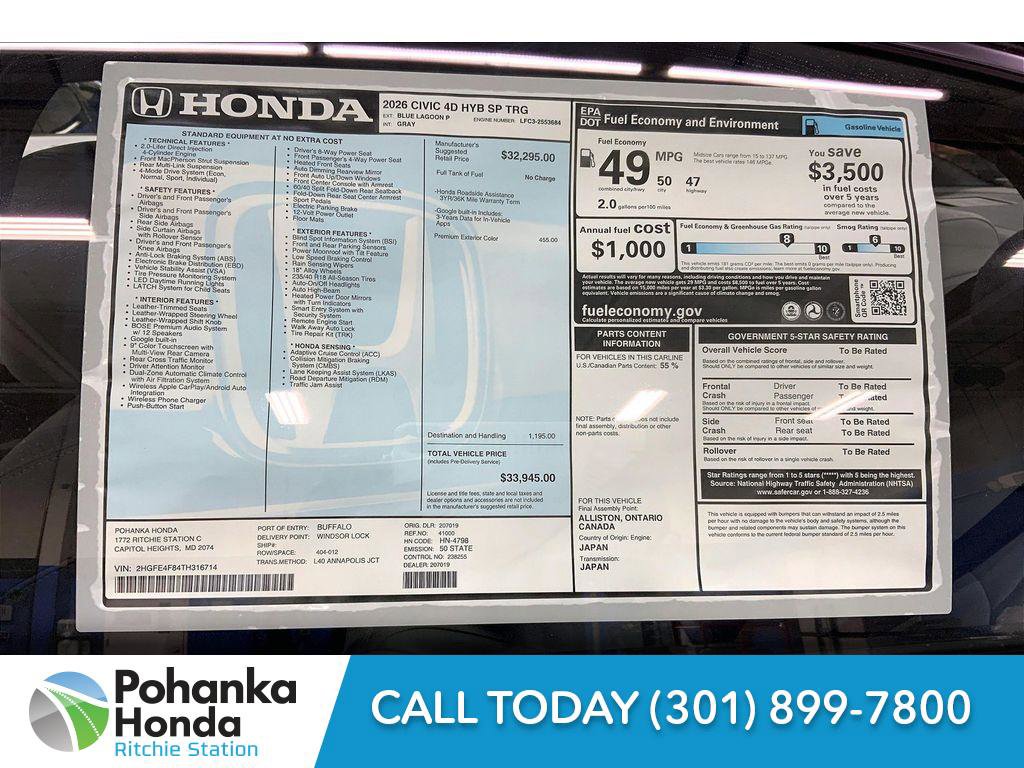 New 2026 Honda Civic Sport Touring image 22