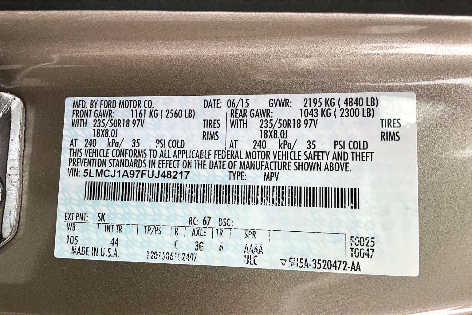 Used 2015 Lincoln MKC FWD w/ Equipment Group 102A Reserve image 37