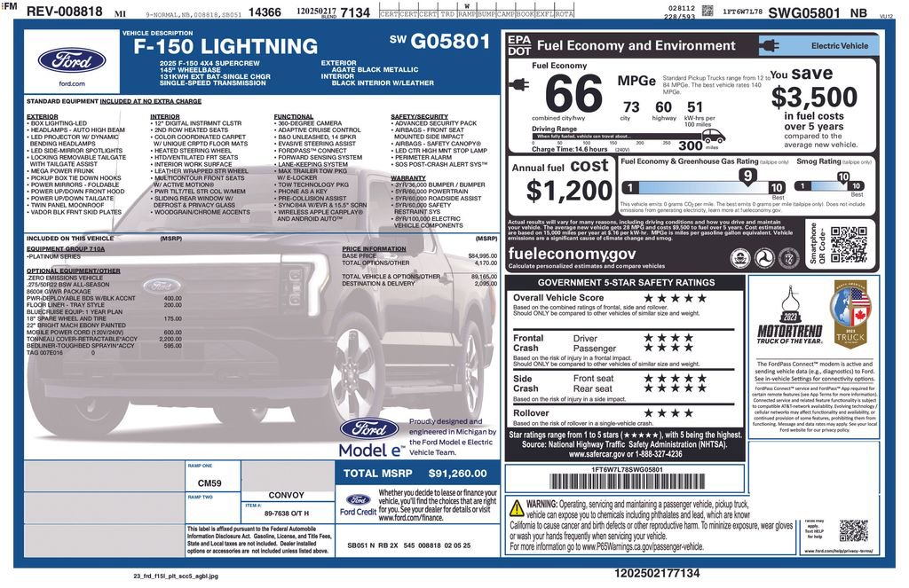 Used 2025 Ford F150 Lightning Platinum AWD/4WD image 34