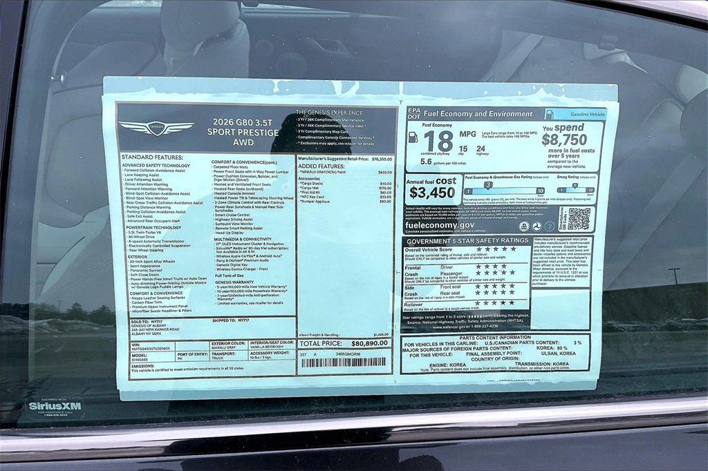 New 2026 Genesis G80 3.5T Sport Prestige image 14