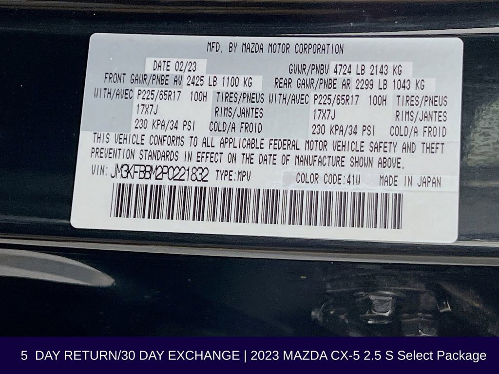 Used 2023 MAZDA CX-5 AWD 2.5 S w/ Select Package image 36