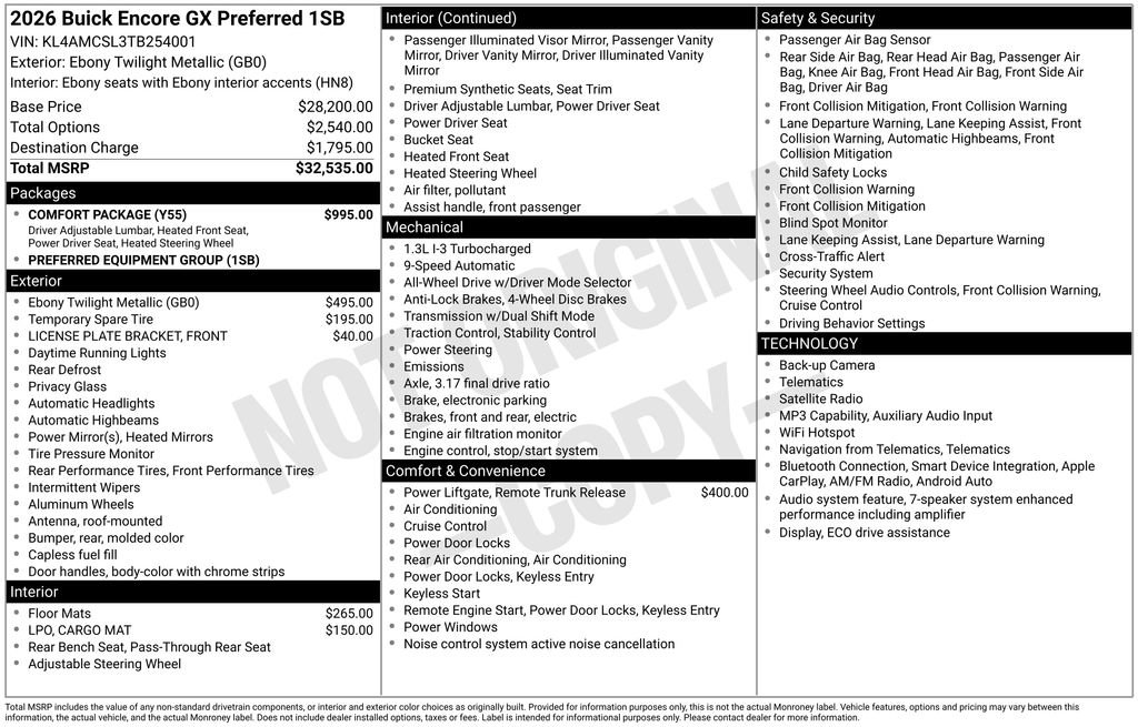 New 2026 Buick Encore GX Preferred w/ Comfort Package AWD/4WD image 6