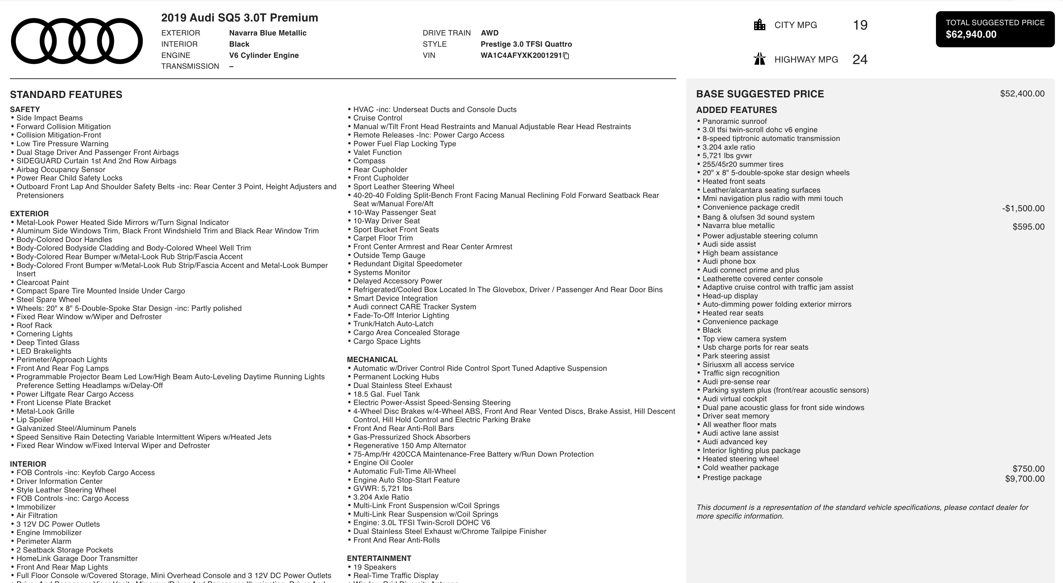 Used 2019 Audi SQ5 Prestige image 2