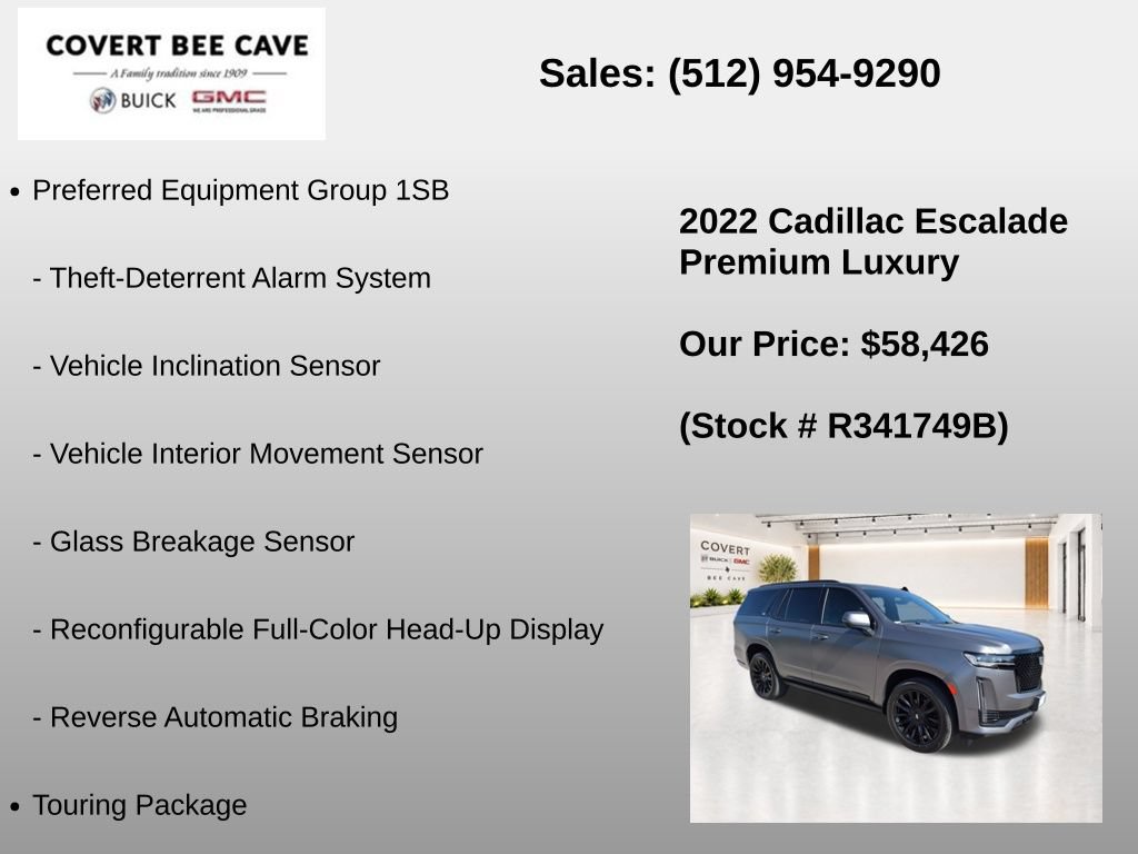 Used 2022 Cadillac Escalade Premium Luxury w/ Performance Package RWD image 19