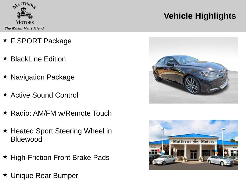 Used 2020 Lexus IS 300 F Sport w/ Blackline Edition RWD image 11