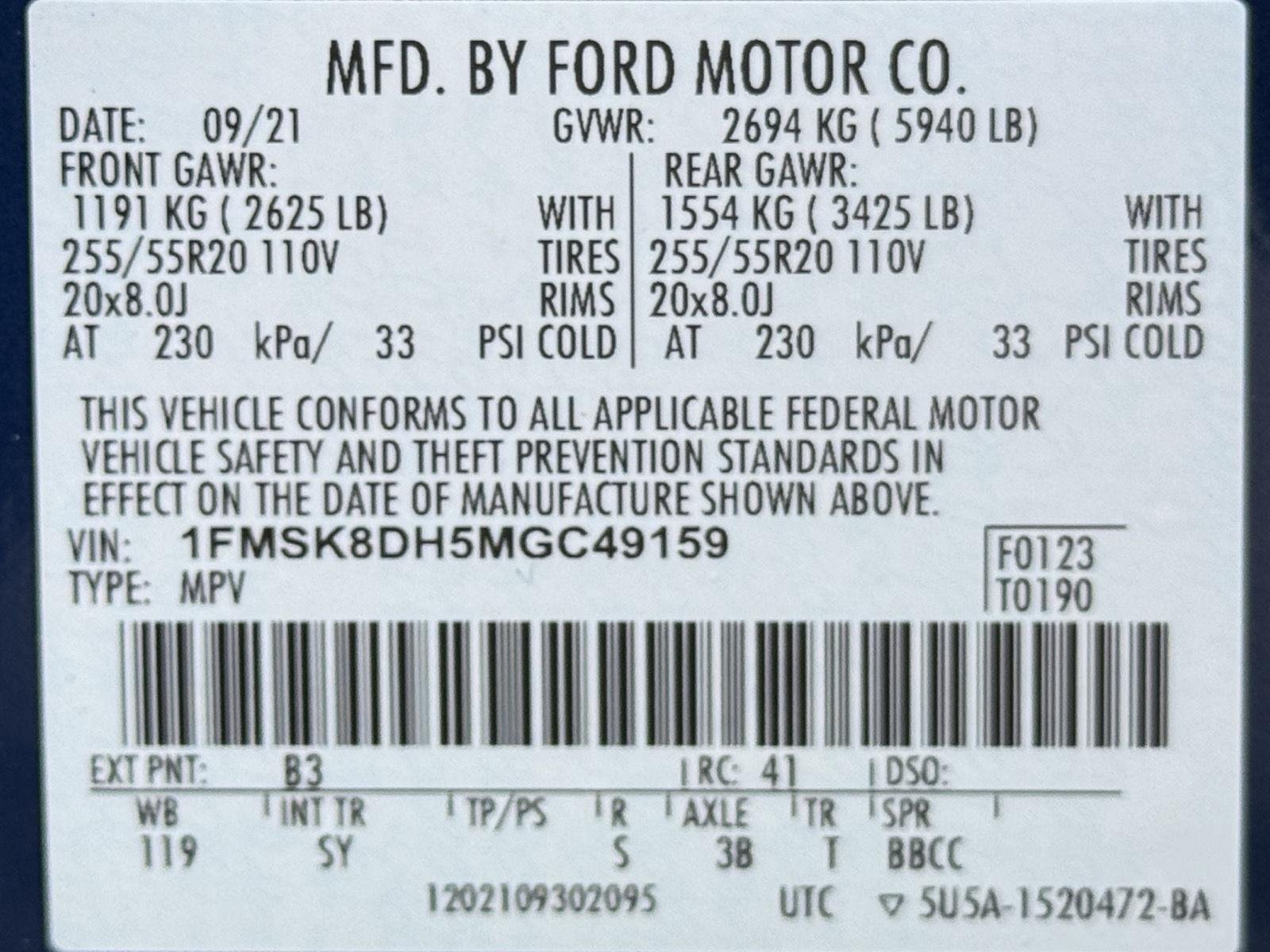 Used 2021 Ford Explorer XLT w/ Equipment Group 202A AWD/4WD image 47