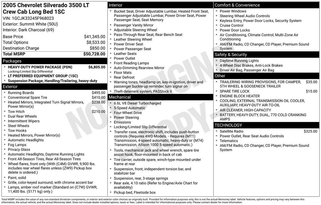 Used 2005 Chevrolet Silverado 3500 LT w/ Heavy-Duty Power Package image 13