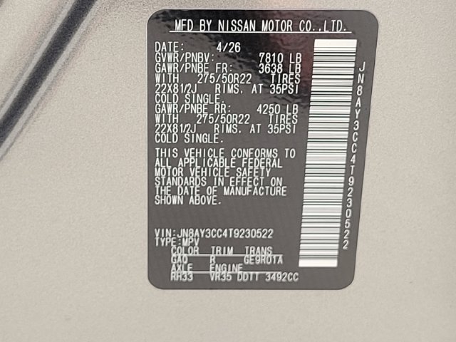 New 2026 Nissan Armada Platinum Reserve AWD/4WD image 13