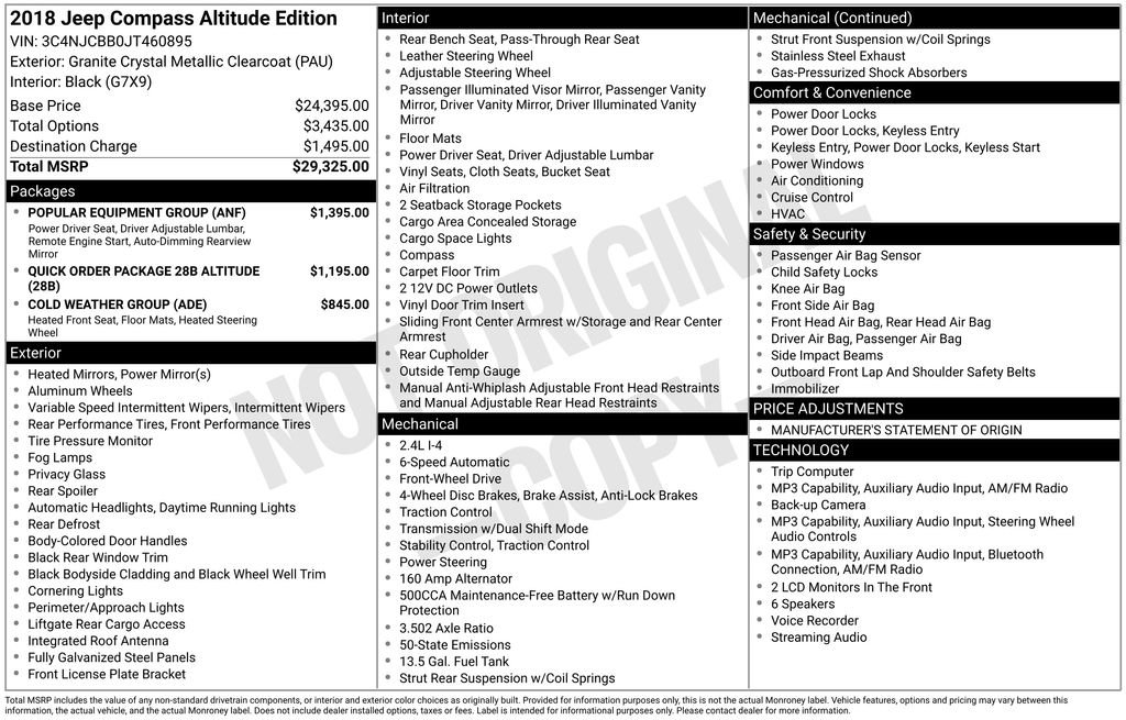 Used 2018 Jeep Compass Latitude w/ Popular Equipment Group FWD image 3