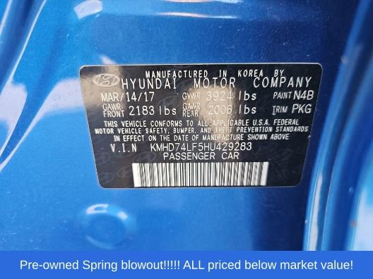Used 2017 Hyundai Elantra SE w/ Cargo Package FWD image 14