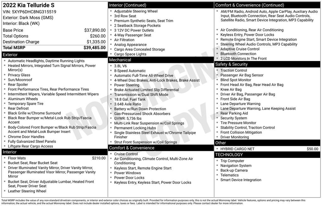 Used 2022 Kia Telluride S image 9