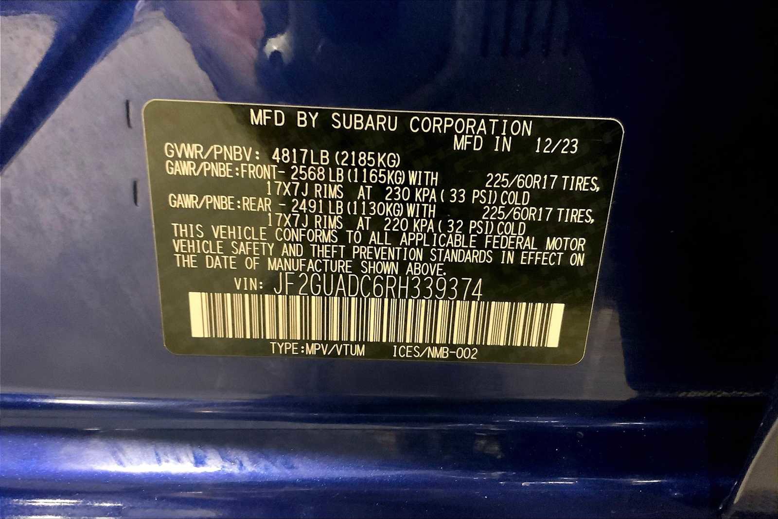 Certified 2024 Subaru Crosstrek 2.0i Premium AWD/4WD image 33