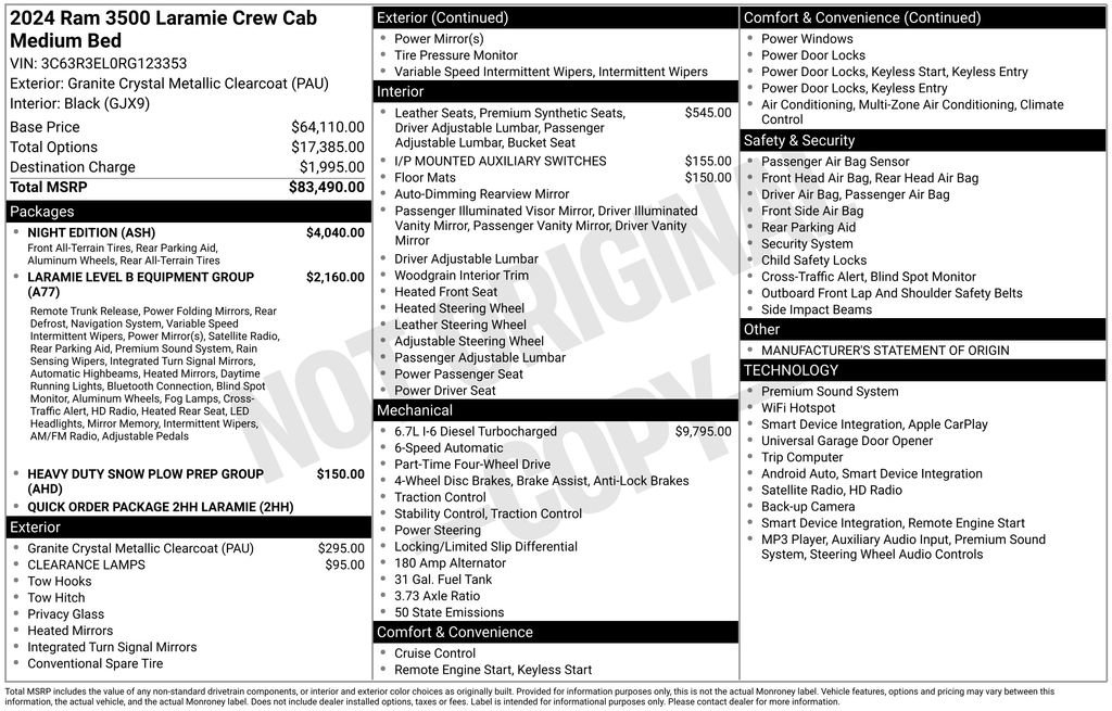 Used 2024 RAM 3500 Laramie w/ Night Edition AWD/4WD image 5